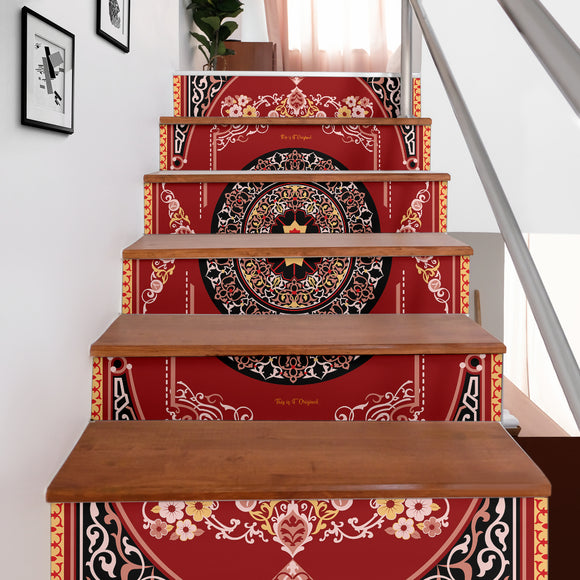 Luxury Persian Ornamental Design Two Stair Stickers (Set of 6)