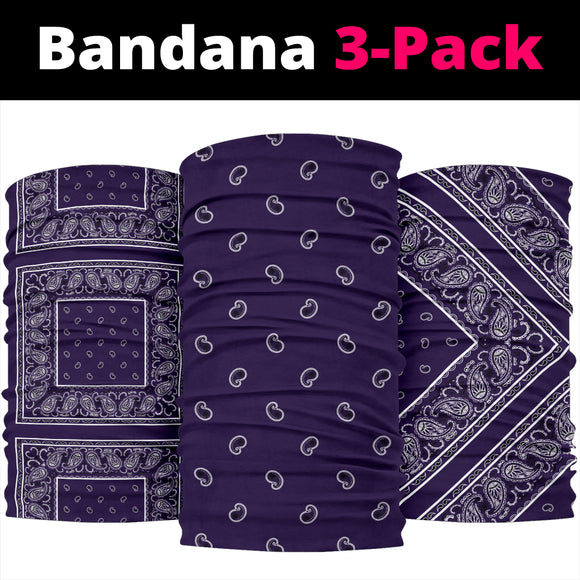 Royal Purple Bandana Style Bandana 3-Pack
