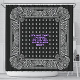 Paisley Design & Bandana Style "It's just that" - Luxury Black Shower Curtain