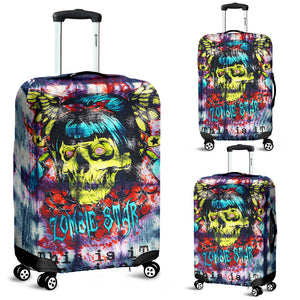 Famous Rock Zombie Star Madam X Extreme Blue Tie Dye X Marble Design Luggage Cover