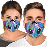 Light Blue & Pink Marble Bubble Art Design Premium Protection Face Mask