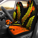 Racing Style Orange & Yellow Stripes Vibes Car Seat Covers