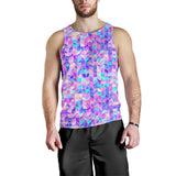 Violet & Pink Geometric Fashion Men's Tank Top
