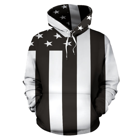 Amazing Black American Flag All Over Hoodie