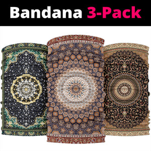Luxury Oriental Mandala Design on Bandana 3-Pack