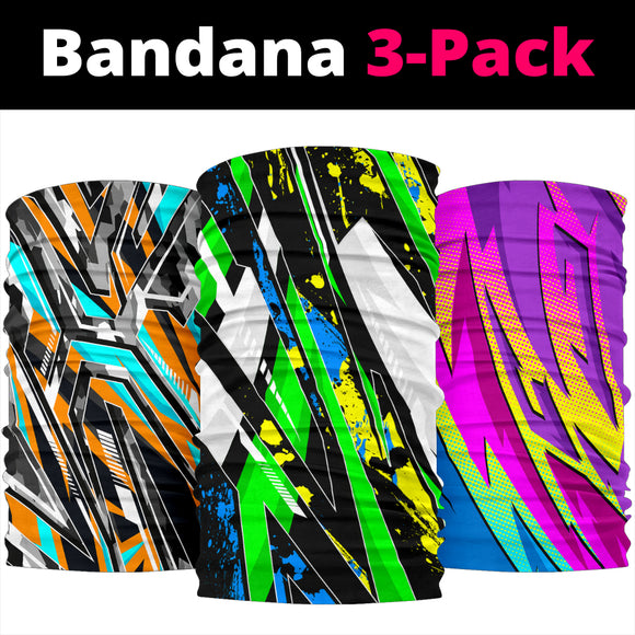 Racing Style Colorful Vibe 3 Bandana 3-Pack