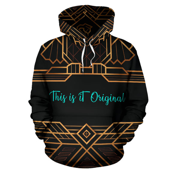 Luxurious Golden Art Deco Design Two All Over Hoodie