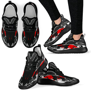 Racing Style Black & Red Splash Vibes Mesh Knit Sneakers