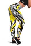 Racing Style Yellow & White Stripes Vibes Women's Leggings
