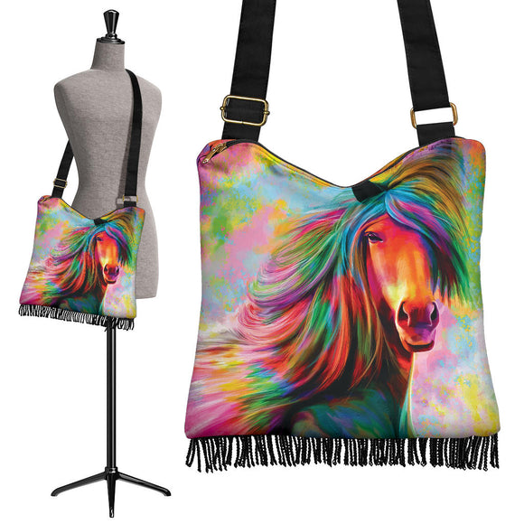 Rainbow Horse Crossbody Boho Handbag