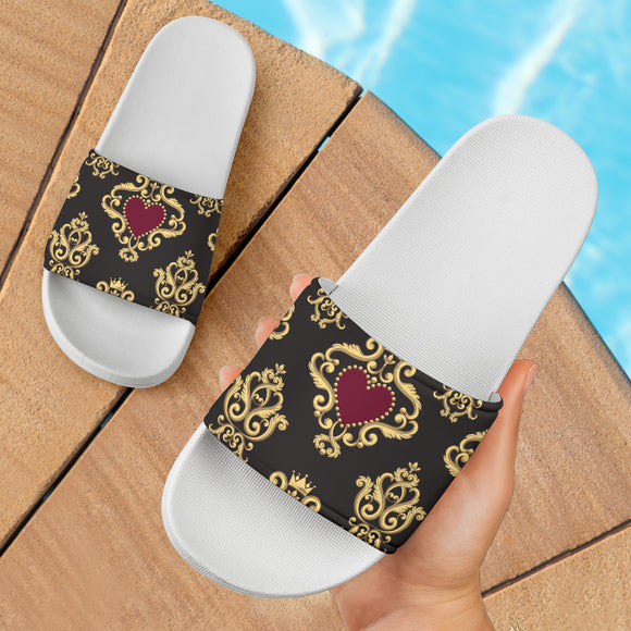 Luxury Royal Hearts Slide Sandals