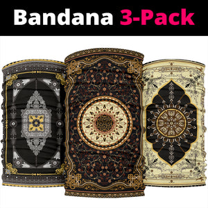 Luxury Oriental Mandala 5 Design on Bandana 3-Pack