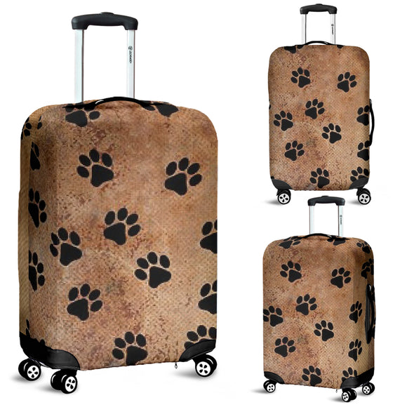 Brown Paws Luggage Cover