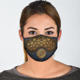 Golden Luxury Design Mandala Style Four Protection Face Mask