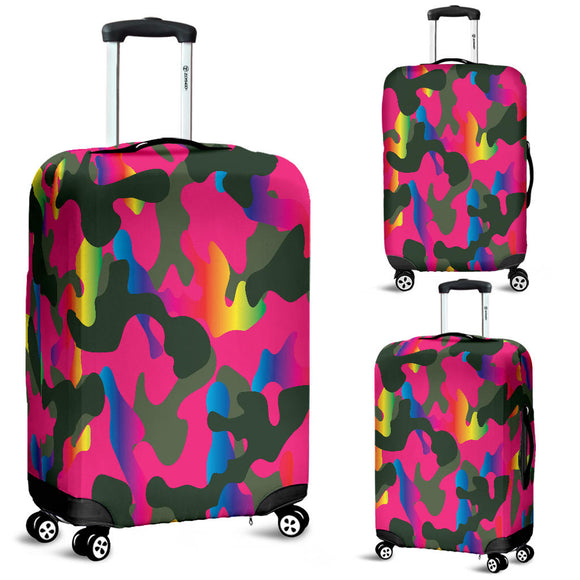 Pink Camouflage Luggage Cover