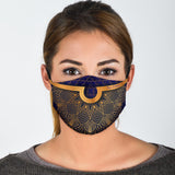 Golden Luxury Mandala Design Two Protection Face Mask