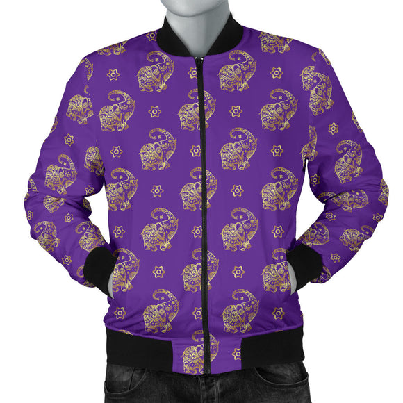 Lucky Purple Elephant Men's Bomber Jacket