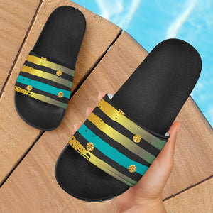 Luxury Neon Strips Slide Sandals