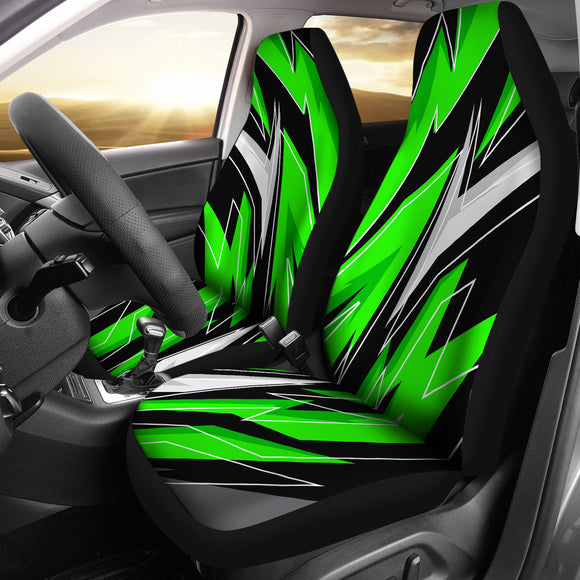 Racing Style Black & Green Neon Car Seat Cover