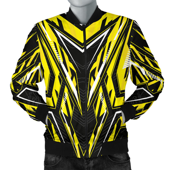 Racing Style Yellow & Black Colorful Vibe Men's Bomber Jacket