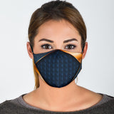 Luxury Dark Blue Geometric Design One Protection face Mask
