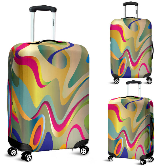 Rainbow Waves Luggage Cover