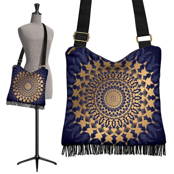 Amazing Blue Mandala Love Crossbody Boho Handbag