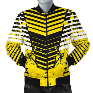 Racing Urban Style Black & Yellow Men's Bomber Jacket