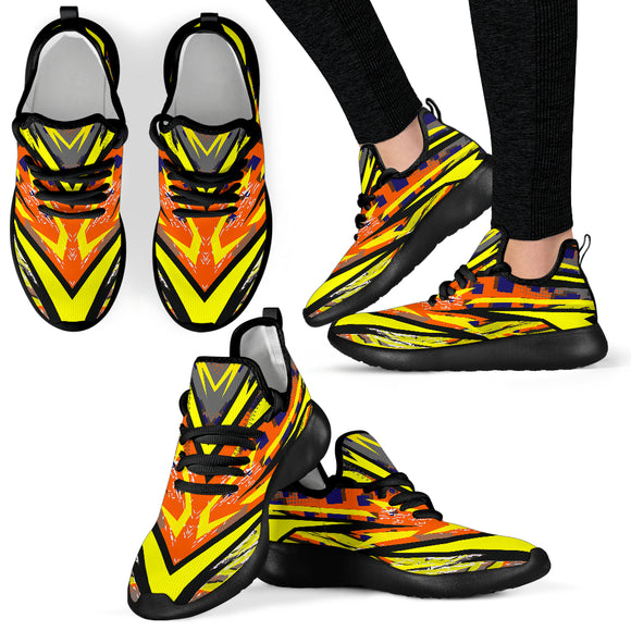 Racing Style Yellow & Orange Colorful Vibes Mesh Knit Sneakers