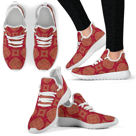 Royal Red Mesh Knit Sneakers