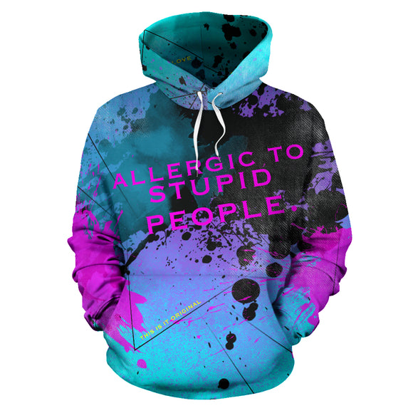 Allergic To Stupid People. Street Wear Special Design Blue and Purple Style