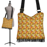 Orange Flower Power Crossbody Boho Handbag