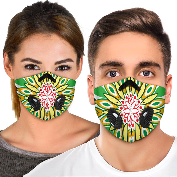 Rasta Colors Mandala Style Premium Protection Face Mask
