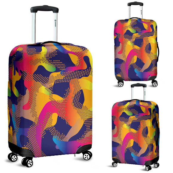 Glittering Army Dots Luggage Cover