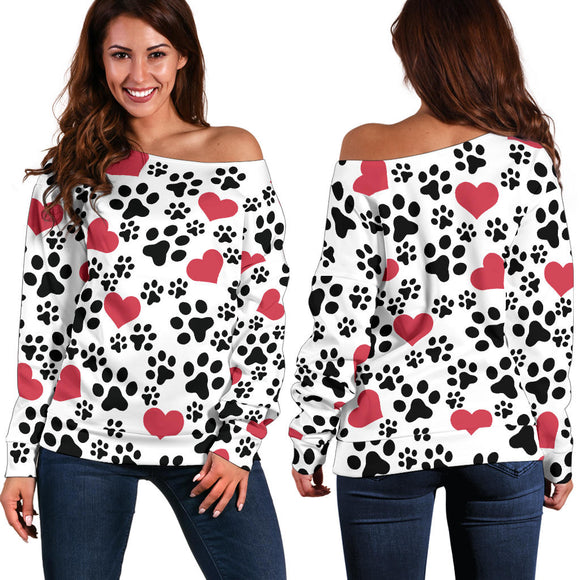 In Low With My Dog Women's Off Shoulder Sweater