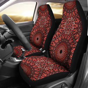 Red Spiritual Mandala Car Seat Cover