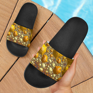Psychedelic Gold Slide Sandals