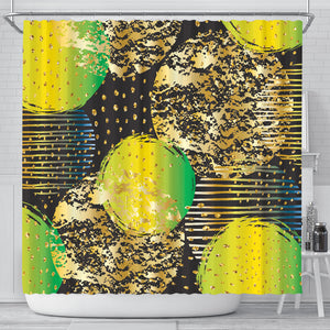 Energizing Neon Dots Shower Curtain