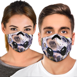 Luxury Blue & Pink Marble Bubble Art Design Premium Protection Face Mask