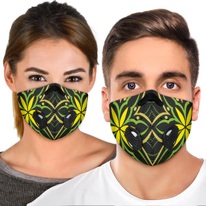Green & Yellow Flowers Mandala Premium Protection Face Mask