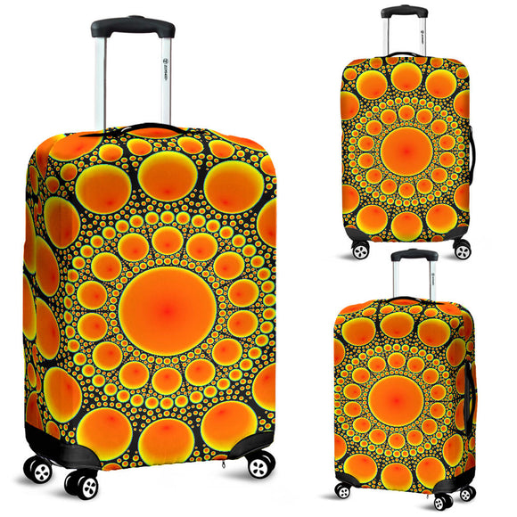 Neon Orange Sun Luggage Cover