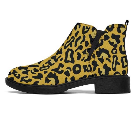 Yellow Cheetah Pop Art Fashion Boots