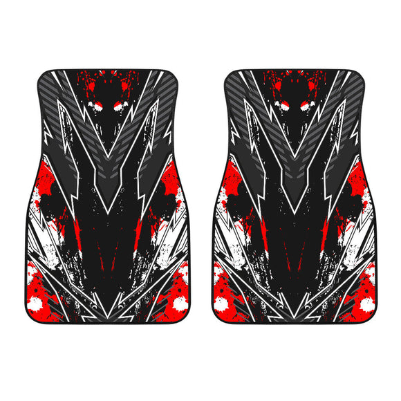 Racing Style Wild Red & Grey Stripes Vibes Front Car Mats