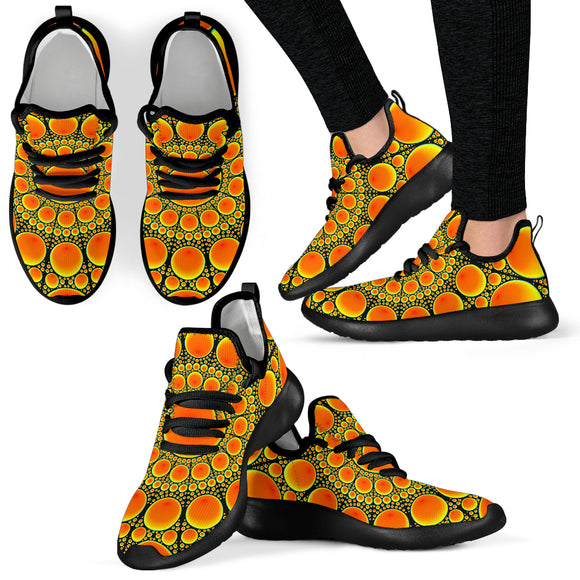 Neon Orange Sun Mesh Knit Sneakers