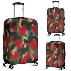 Red And Neon Camouflage Luggage Cover