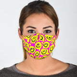 Funny Smile Emoticon Yellow And Pink Design Protection Face Mask