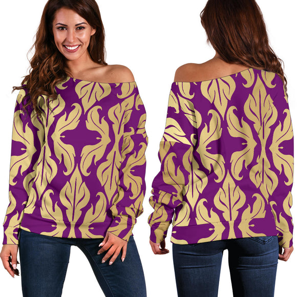 Purple Baroque Women's Off Shoulder Sweater