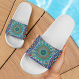 Ornamental Sky Blue Slide Sandals
