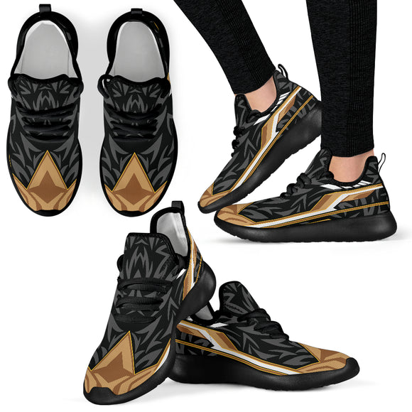 Racing Style Black & Brown Mesh Knit Sneakers