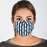 Blue Heart With Black Stripes Protection Face Mask